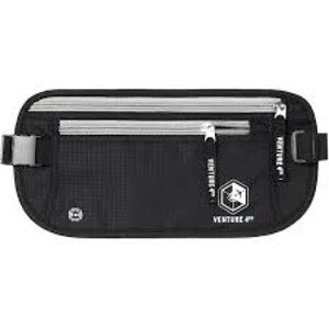 VENTURE 4th Black UNISEX Travel Belt Bag w/RFID Blocking